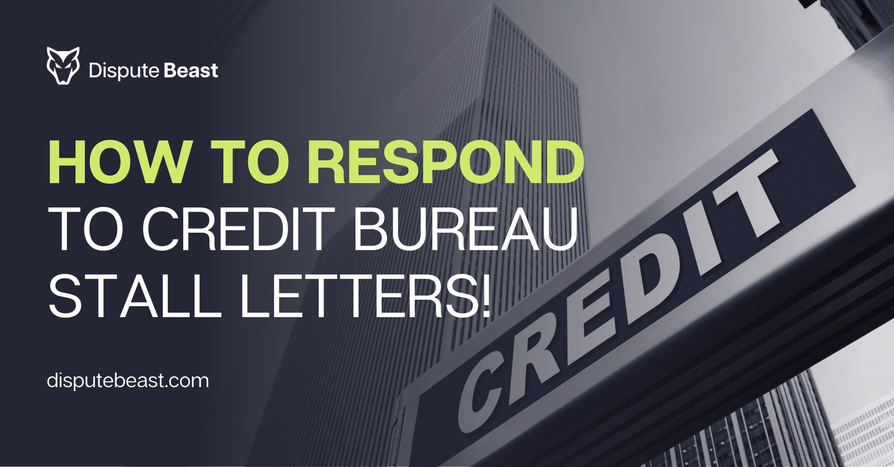 I received a stall letter from the credit bureaus! What do I do?